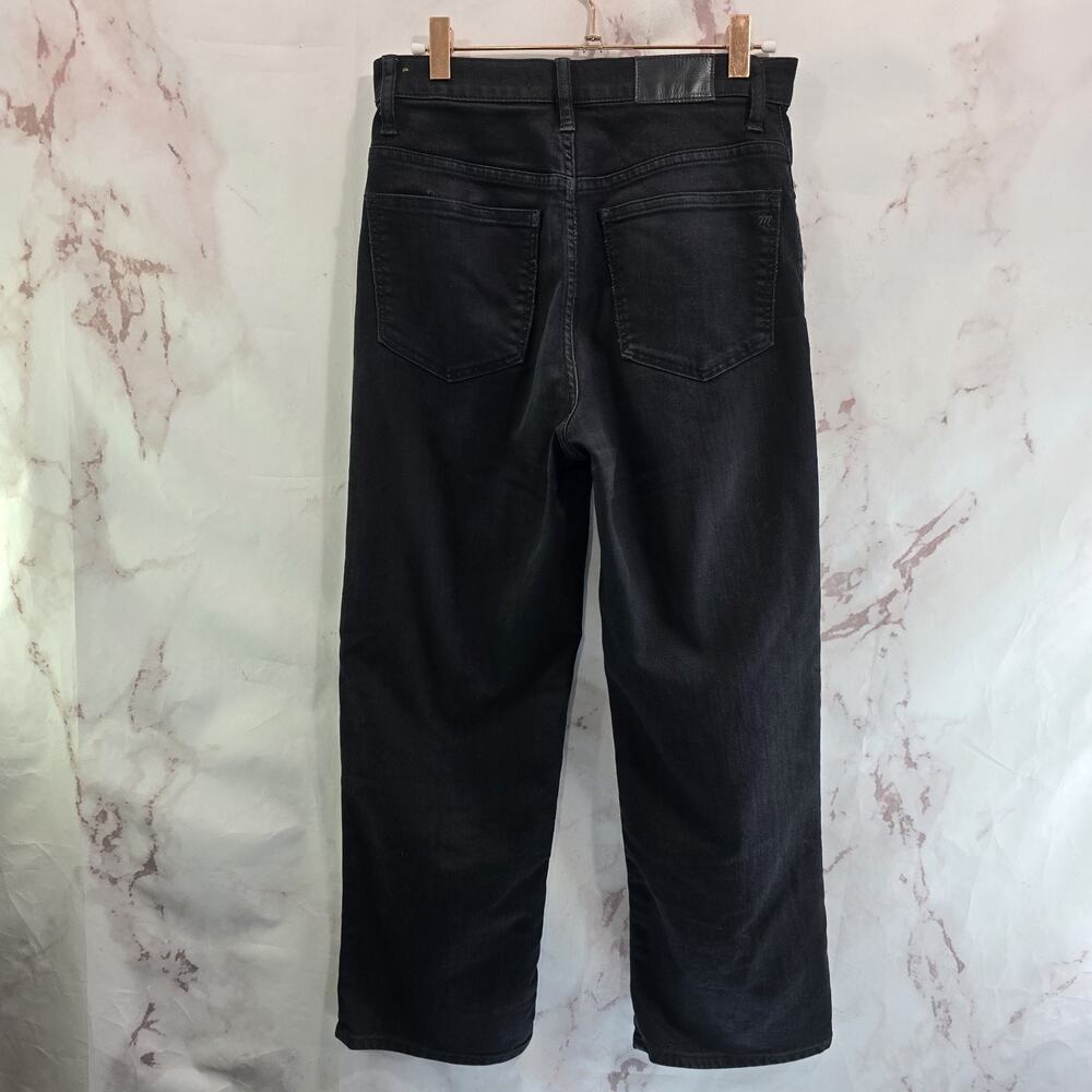 Madewell Jeans Womens 26 X 28 Black Slim Wide Leg Crop Short High Rise Stretch